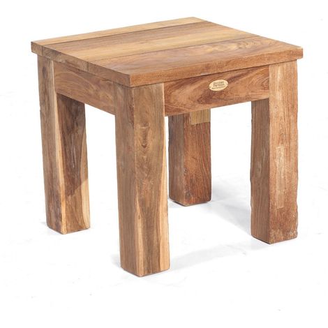 Sonnenpartner Hocker Charleston 45x45 cm Teakholz Old Teak Sitzhocker Fußhocker