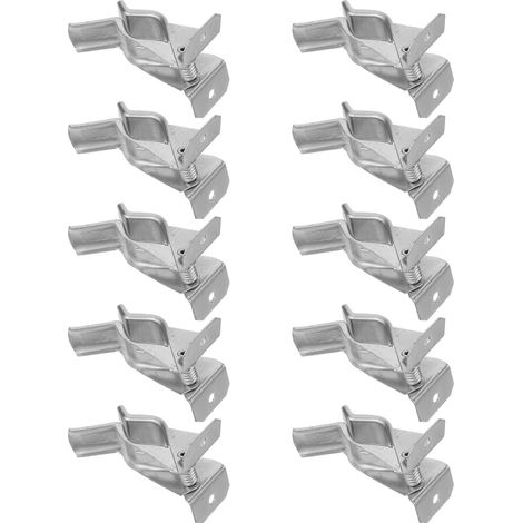 Lot de 10 Crochets Muraux en Alliage de Zinc Argenté Pince à Ressort Robuste pour Organiser Balais et Serpillères Placard ou Garage (1/5)