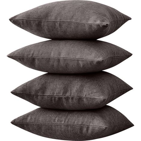 Set di 4 fodere per cuscini in lino,arredamento moderno,design semplice e neutro,adatte per camera da letto,6060 cm (1/5)