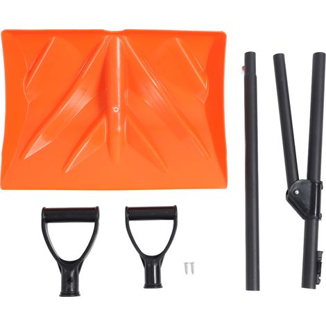 Pelle à neige double usage portable, manche antidérapant à effort réduit, déneigement extérieur jardin. (1/5)