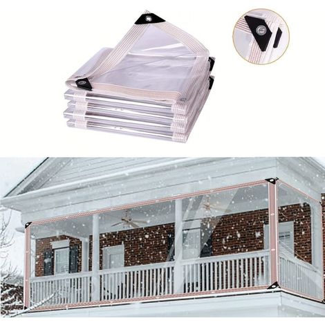 Bâche imperméable Transparente avec œillets-pour Meubles de Jardin-Utilisable en extérieur-Imperméable à la Pluie-Isolation des Plantes-Résistant à la poussière 6 x 3 m (1/5)