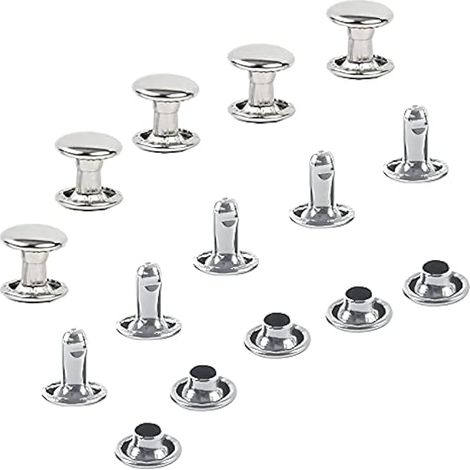 300 ensembles de rivets en acier inoxydable argenté pour cuir à double capuchon, clous tubulaires en métal pour réparations, décoration, accessoires artisanaux pour vêtements en cuir, chaussures, sacs (1/2)