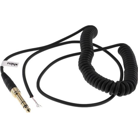 Câble audio AUX compatible avec Beyerdynamic DT 990 Pro casque - Avec prise jack 3,5 mm, vers 6,3 mm, 300 cm noir (1/3)