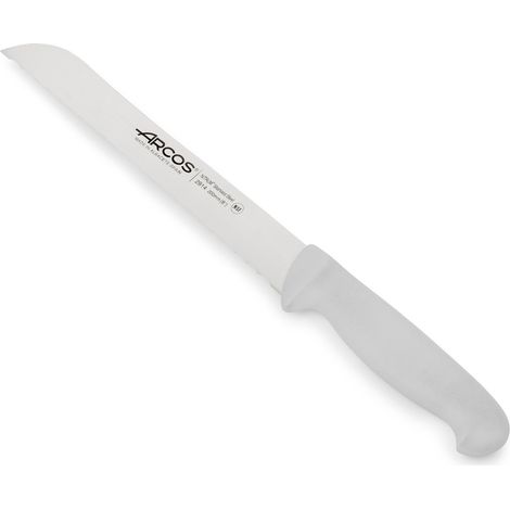 Brotmesser (perlmuttartig) Arcos Farbe - Prof 291424 in Edelstahl Nitrum und ergonomisch weißem Polypropylen mango mit 20 cm Klinge, Vitrine (1/5)