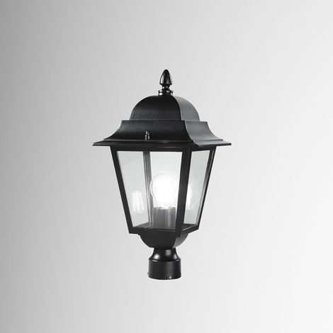 Tête de lampadaire de jardin style classique en aluminium et verre Roma (1/2)
