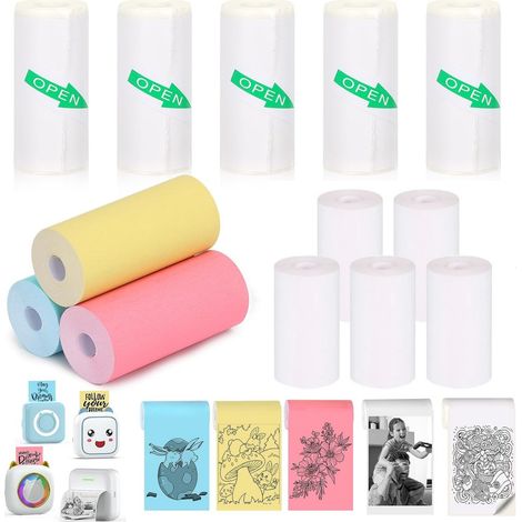 Papier Thermique - 57 x 25 mm - Pour Imprimante Mini Portable - Autoadhésif Et Standard - 13 Rouleaux
