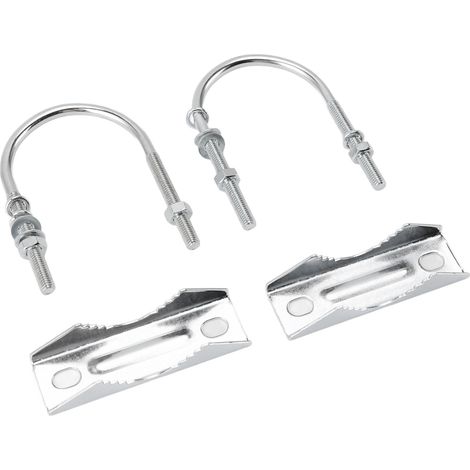 Kit de montage pour mât d'antenne double, bloc de fer avec pince en V et boulons en U pour le montage du support pour une utilisation en extérieur. (1/5)