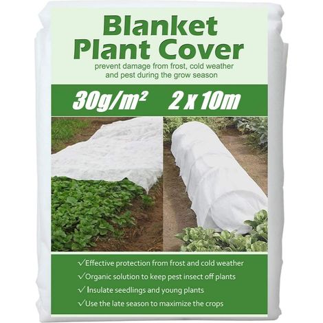 2 x 10M Polaire De Protection Contre Le Gel des Plantes, 30gsm Toison De Jardin Tissu Antigel Végétal Tissu De Protection des Plantes d'hiver, Couverture des Oiseaux Et des Insectes (1/5)