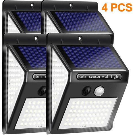 Solar Lights Outdoor 140 LED,Wireless Motion Sensor Lights with 270° Wide Angle IP65 Waterproof for Deck Fence Post Door Wall Yard and Garage, Yard, Garage, Deck, Pathway, Porch (1/2)