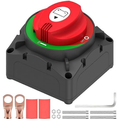 Disjoncteur de batterie, 600 A marche/arrêt interrupteur de déconnexion de la batterie principale 12-48 V interrupteur de batterie à courant élevé, compatible avec les camions, les voitures, les cam (1/5)