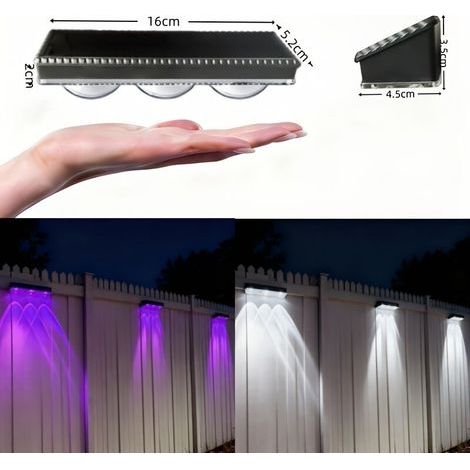 Set mit 2 Solar-Außenleuchten – 9 mehrfarbige Modi, halb eingelassen, ideal für Weihnachten, Halloween, Garten, Einfahrt und Veranda (1/5)