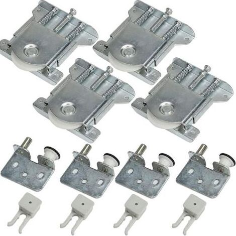 Kit de 4 roulettes pour porte coulissante placard, rouleaux pour armoire vitrine, charge 30 kg (1/5)