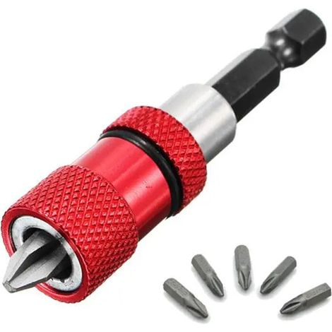 Porte-Embouts Magnétique avec Butée de Profondeur 1/4 Pouce Mandrin de Tournevis Cloison Sèche Magnétique Embouts de Tournevis à Douille pour Barre de Dégagement Rapide 6pcs Lefou (1/5)