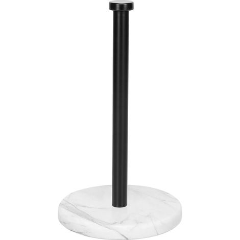 Porte-essuie-Tout sur Pied, Support pour Rouleaux Standard ou Grand Format – pour Plan de Travail de Cuisine ou Salle de Bain, avec Base en marbre, Noir Mat (1/5)
