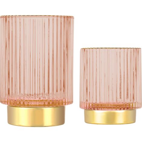 Boîte de rangement maquillage en cristal, pot à pinceaux vintage, organisateur pour coiffeuse, chambre, salle de bain (rose S+L). (1/5)