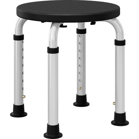 Tabouret de Douche réglable en Hauteur siège de Douche Ergonomique Pieds antidérapants Charge Max. 136 Kg alu HDPE Noir (1/5)
