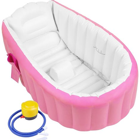 Baignoire Gonflables Bébé Baignoire Gonflable pour Douche Bebe Baignoire Enfant avec Gonfleur et Bonnet de Bouche pour Bébé, Tout-petit, Enfant, Garçons et Filles (1/5)