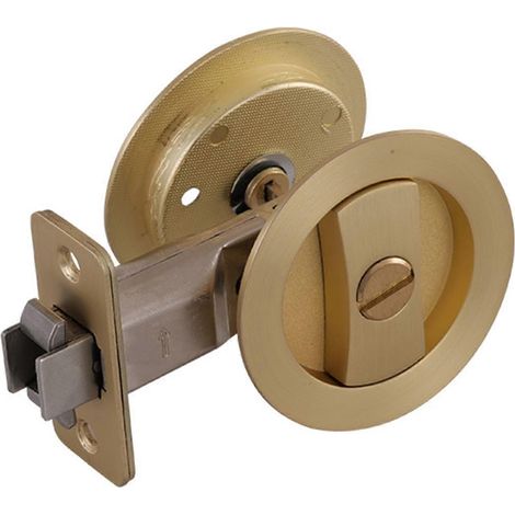 Verrou de porte rond invisible antirouille et résistant à l'usure pour salle de bain (1/5)