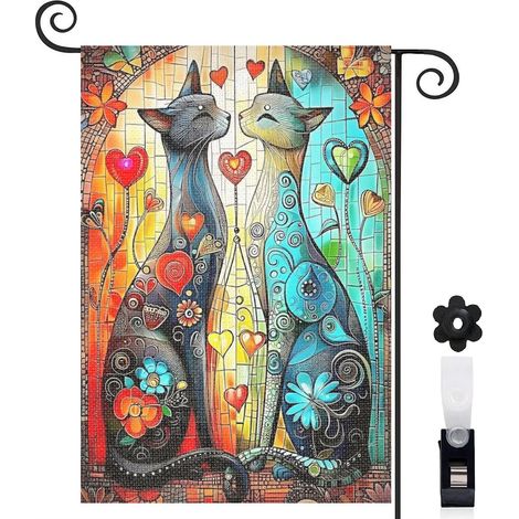 Drapeau de jardin Joyeuses saisons en lin lavable 30 x 45 cm lavable jardin et cour (1/5)
