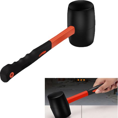 Maillet en caoutchouc multifonction, Manche en fibre de verre, Frappe silencieuse, Surface non marquante , Un outil polyvalent pour sols et carrelages (1/5)