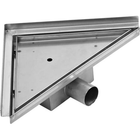 Milano 262mm Corner Brushed Stainless Steel Tile Insert Shower Drain (1/5)