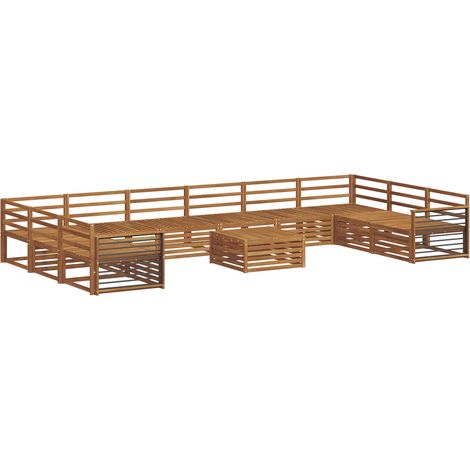 Sofa Sets 11 pcs Natural Solid Acacia Wood vidaXL (1/5)