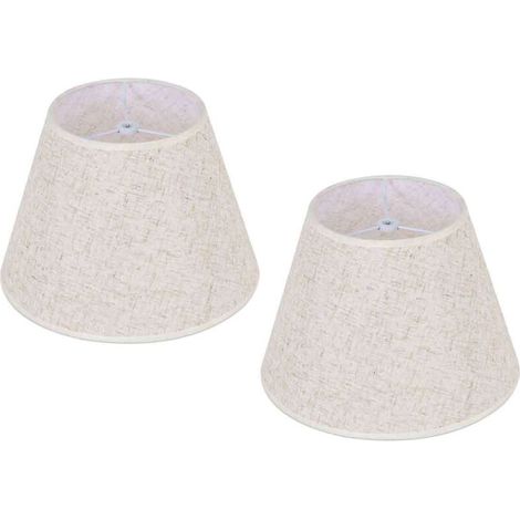 Lot de 2 Abat-Jours Cylindriques en Lin Gris Fixation (1/5)