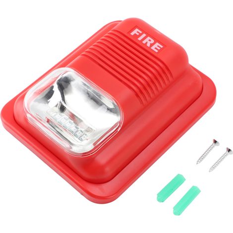 Beyamis Alarme incendie sonore et lumineuse 12V 24V avec LED intégrée et sirène d'avertissement incendie ultra-puissante pour bâtiments résidentiels (1/5)