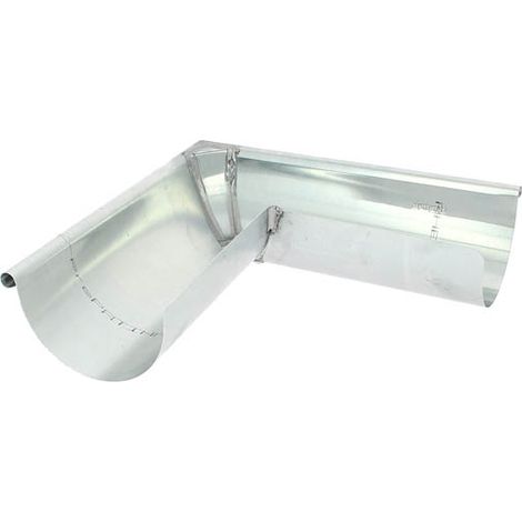 Raccord pour gouttière zinc 1/2 ronde 25 – Équerre emboutie extérieure – Ø boudin 14 mm – Norme NF – Pour chantiers humides