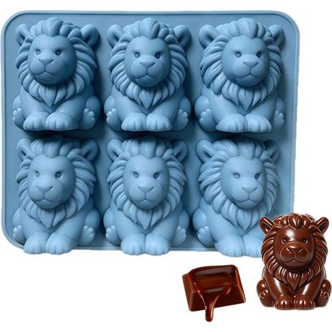 À Glaçons Silicone Lion 3D 6 cavités en réutilisable (1/5)