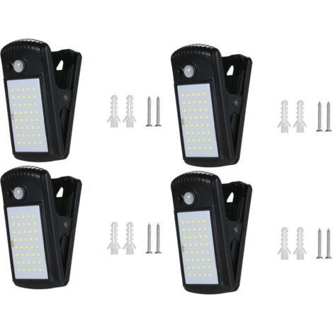 40 LED Éclairages Solaires Extérieurs avec Détecteur de Mouvement Lampe à Pince IP65 Étanche pour Clôture Terrasse Garage- (1/4)