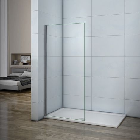 Walk In Parete Doccia in Vetro 6mm Temperato Trasparente Anticalcare Telaio in Comato Lucido 75x185cm (1/5)