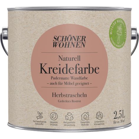 Schöner Wohnen Naturell Kreidefarbe 2,5 Ltr. Herbstrascheln gedecktes Rostrot