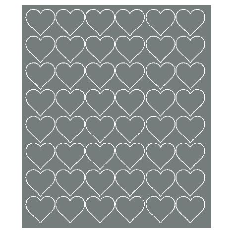 Autocollants en forme de cœur pour la Saint-Valentin, 3 cm, 48 pièces, gris brillant