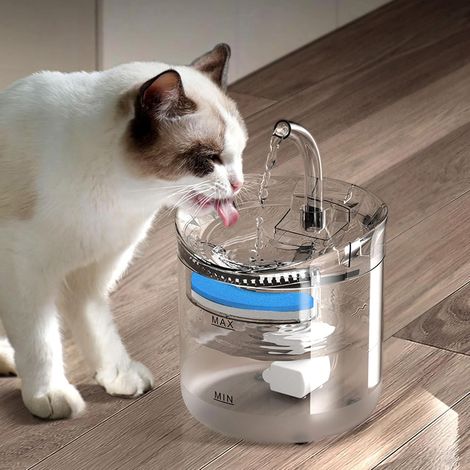 Fontaine À Eau Automatique pour Chat avec Détecteur De Movement, Forme du Robinet, Fontaine A Eau Chat Ultra Silencieuse, Deux Modes De Débit d'eau (1/5)