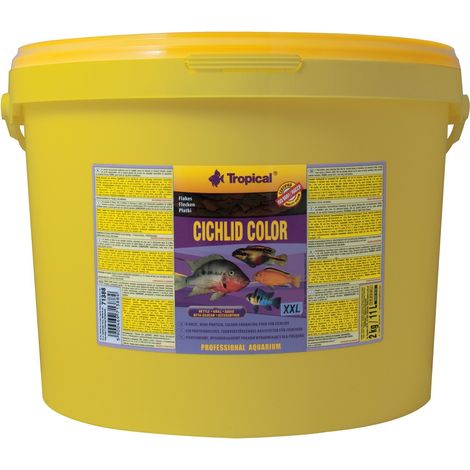 CICHLID COLOR FLAKES 11L / 2kg - Mangime di base altamente proteico per intensificare i colori dei ciclidi