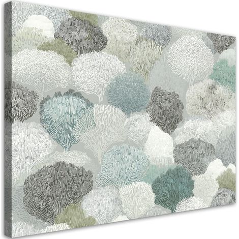 Quadro su tela, Composizione astratta di fiori di ortensia dai colori tenui. - 90x60 (1/2)