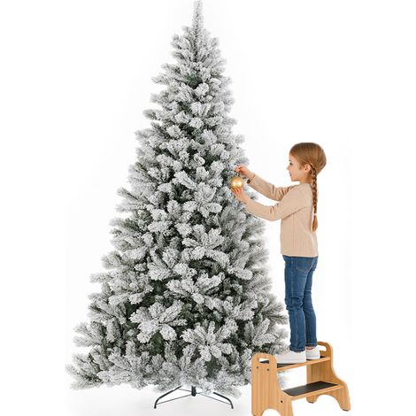 Albero di Natale Innevato Bianco Winter Palace Foltissimo 210cm 1420 Rami Innesto (1/5)