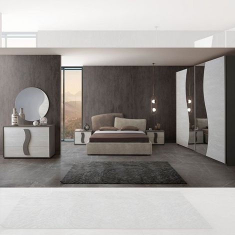 Camera da letto Twin con letto contenitore colore grigio