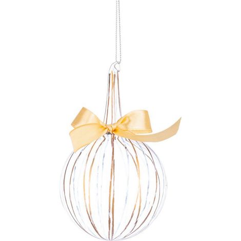 Palline per albero di Natale in vetro trasparente da Ø 8 cm decorate color Oro-Nero h 13 cm