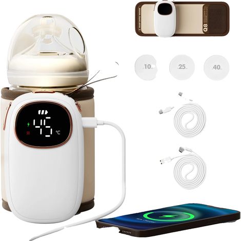 Chauffe-biberon, Chargement USB, Chauffage Rapide, BLANC (1/2)