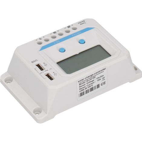 Solarladeregler mit LCD-Display, USB-PWM, Haussteuerung EL2410Z 12V/24V 10A (1/5)