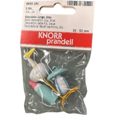 KNORR PRANDELL - DECORAZIONE BEBE' BAMBINO,BLU 30-50MM 3 PZ