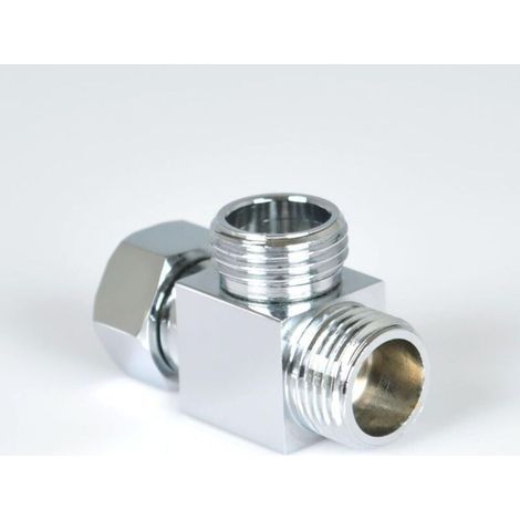 Bras de Douche Laiton 3 Voies Inverseur T pour Tuyau Connecteur Standard–G1/5,1 cm Système Douchette Pièce de Rechange (1/4)