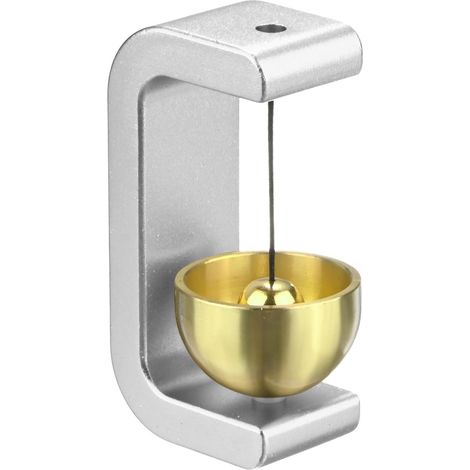 1-Pack Clochette Magnétique pour Ouverture De Porte, 1.5inch/3.8cm Carillon Vintage en Métal avec Cloche en Laiton pour Porche/Jardin/Arrière-Cour [Ton Argenté, Forme en C]