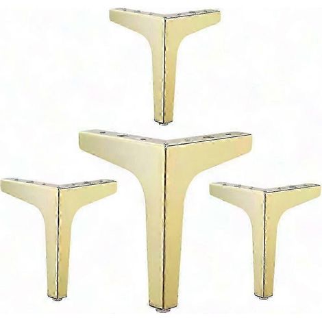 Pieds de canapé triangulaires en métal, finition dorée, pieds de support de meubles de 3,93 pouces (ensemble de 4 pièces), 10 cm. (1/5)