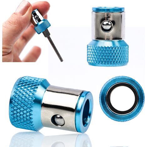 Bitsaufnahme HEX 1/4" Magnetring – 10x Stärkere Magnetkraft  15x23 mm, Gehärteter Werkzeugstahl, 6,35 mm, Arretierschraube
