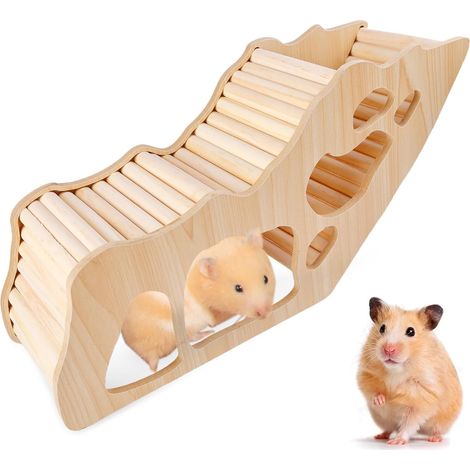 Climbing Ladder for Hamster: Wooden House, Hideout and Accessories for Small Pets, Hamsters and Gerbils (1/5)