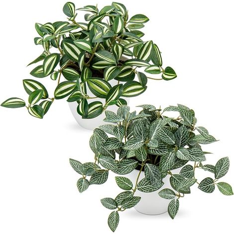Petits Plantes Artificielles d'Intérieur en Pot - Ensemble de Plantes Réalistes en Pot pour la Décoration de la Maison, Salon, Salle de Bain, Bureau, Étagère (1/5)