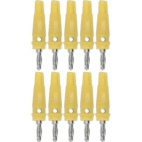 10 Stück/Set 4-mm-Bananenstecker-Buchsenanschluss für Schweißgeräte und Ladegeräte, gelb